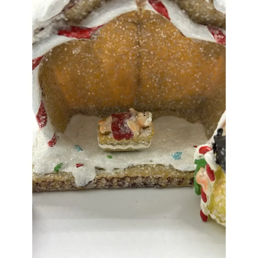 Merry Brite Nativity Gift‎ Set In Box With Gingerbread Stable And 8 Pieces